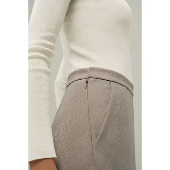 NWT Lilysilk Mottled Silk Wool A Line Skirt Pebble 16 - Picture 5 of 16